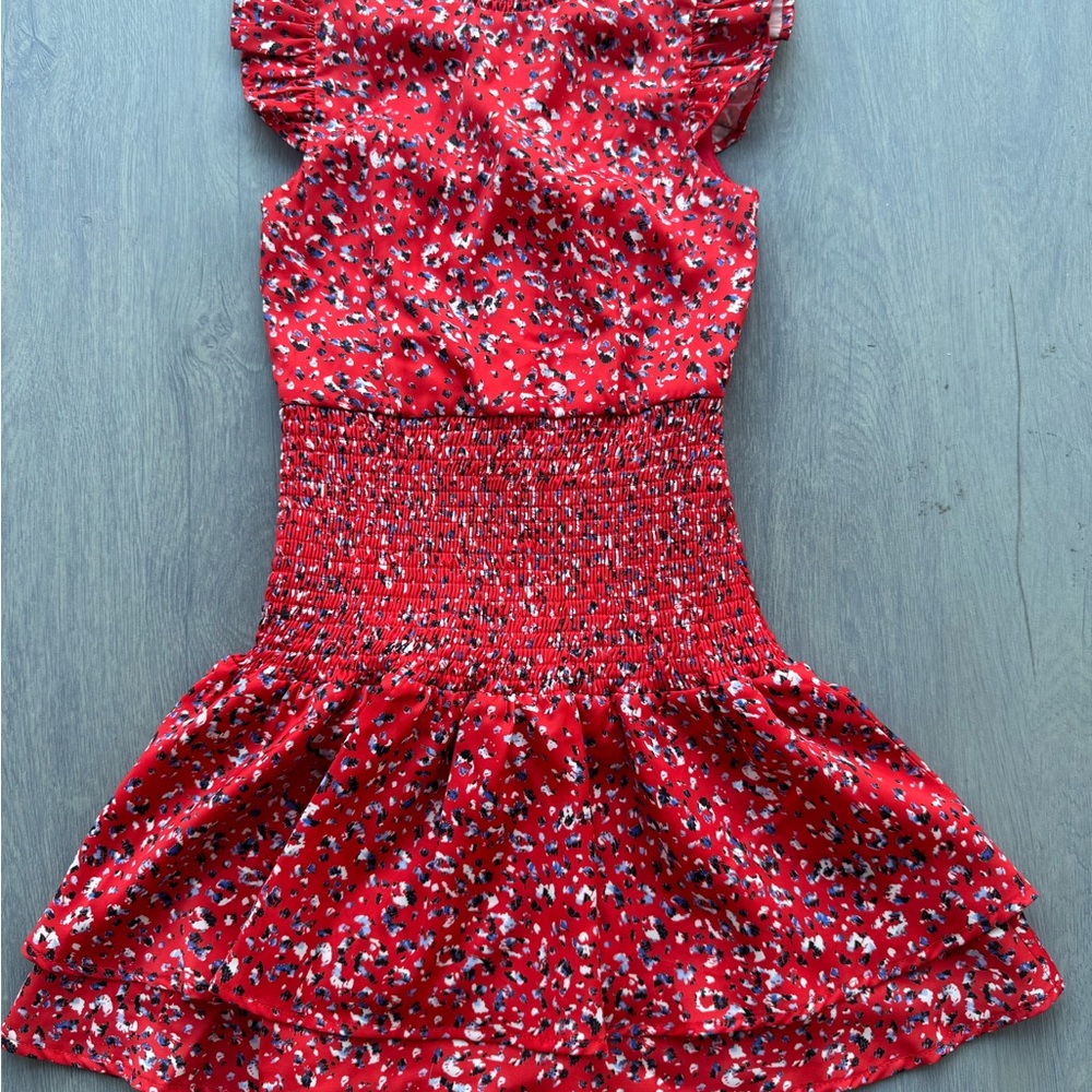 Red Floral Kids Dress